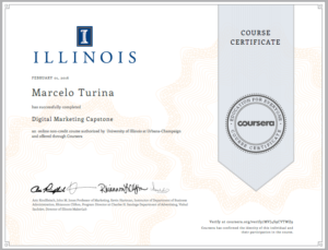 Certificado Especialização Marketing Digital